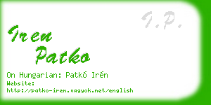 iren patko business card