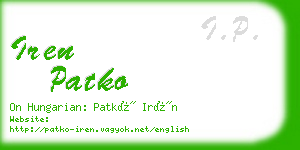 iren patko business card